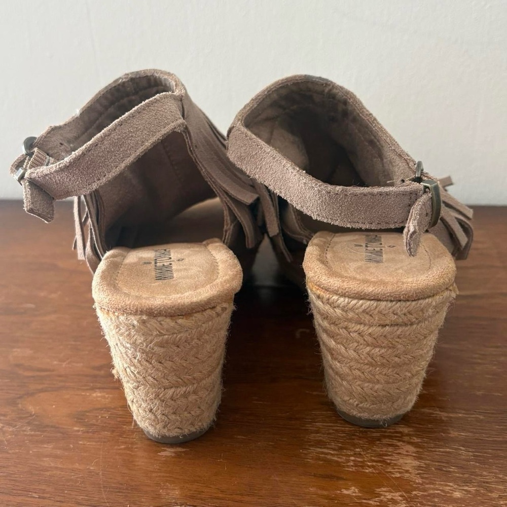 Minnetonka Tan Suede Wedges - Picture 3 of 8